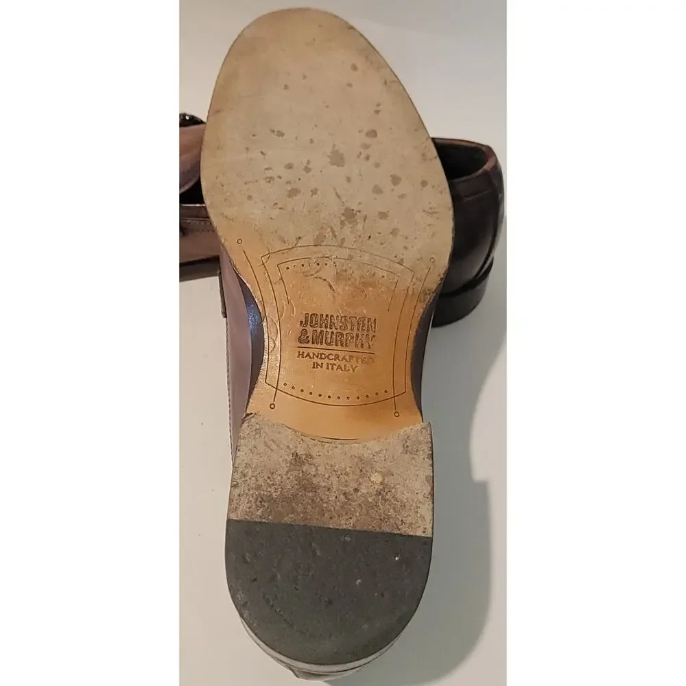 Johnston&Murphy Men’s Flynch Bit Brown Loafers Shoe Sz 13M Made In ITALY